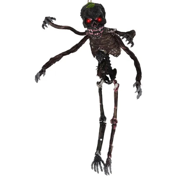 6ft Halloween Skeleton Decoration - Sound-Activated, Flashing Eyes, Poseable Arms