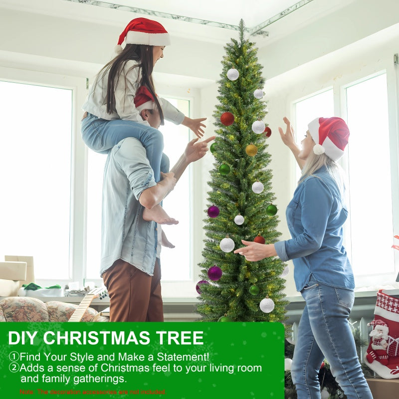 7ft PVC Christmas Tree - Green Pencil Design
