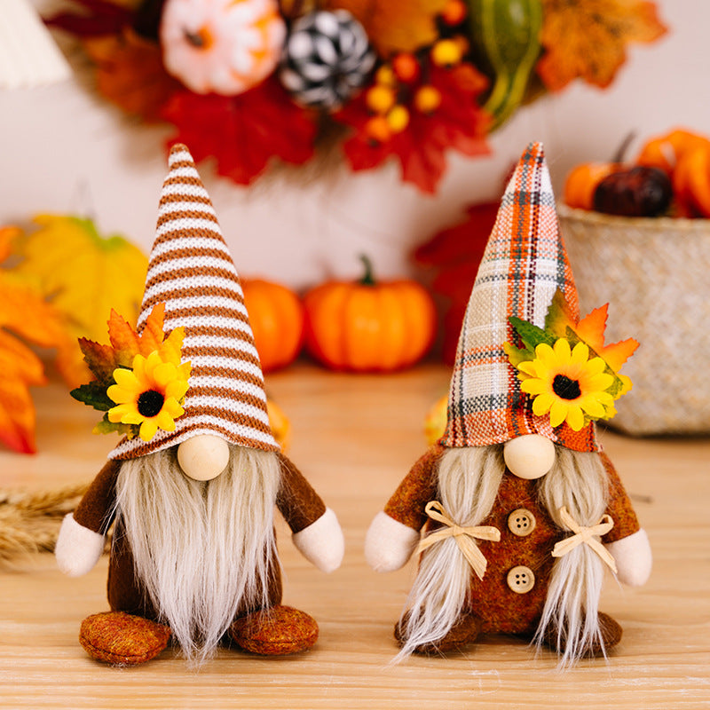 Thanksgiving Faceless Doll Floor Decoration - Harvest Festival Home Decor