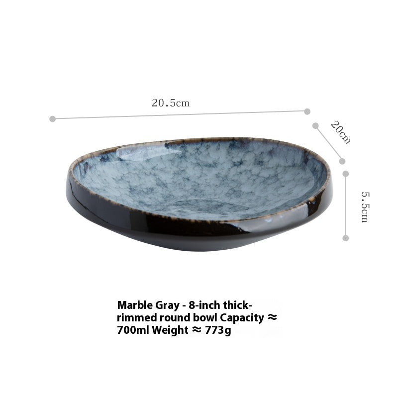 Ceramic Salad Bowl 8-Inch Special-Shaped Tableware for Dining & Entertaining