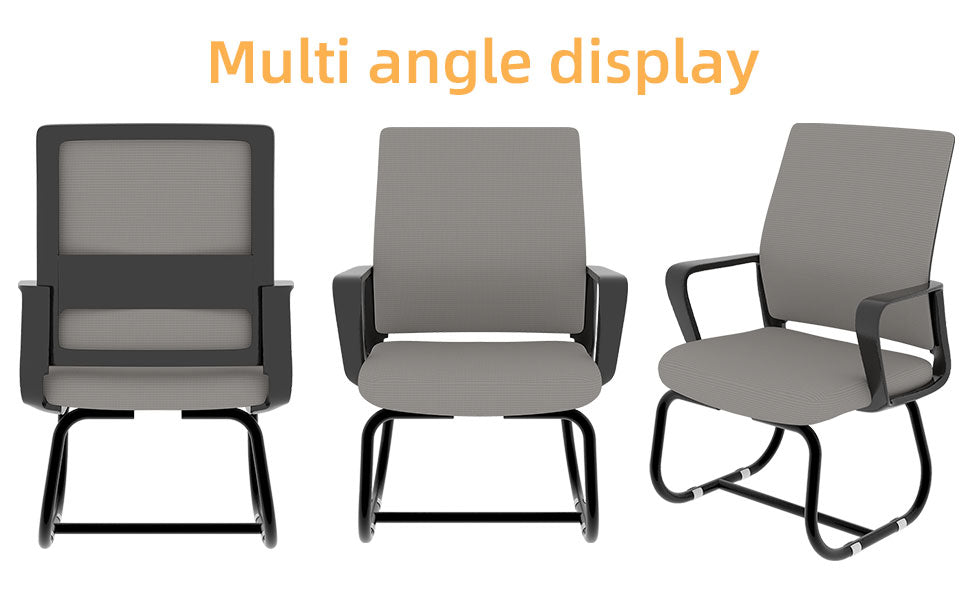Modern Minimalist Office Chair - Comfortable Metal Frame, Black & Gray