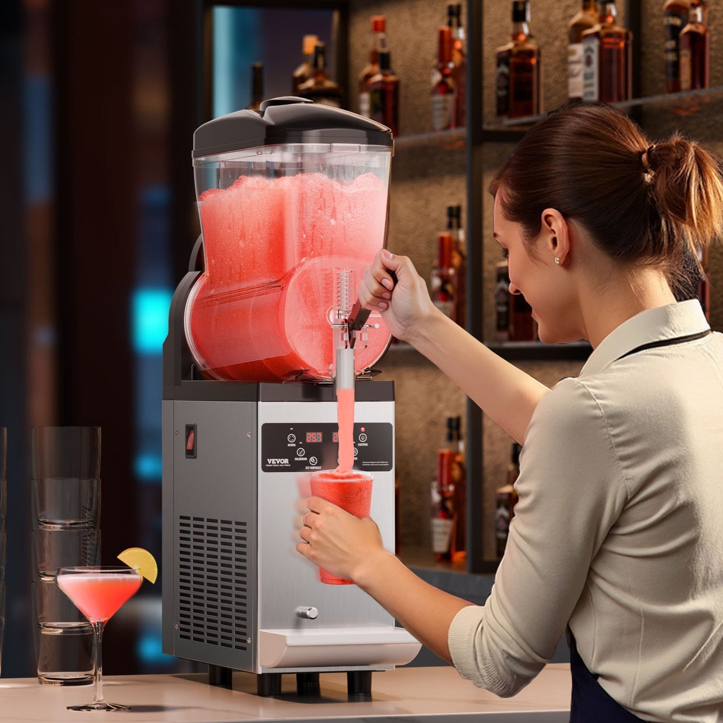 12L Commercial Slushy Maker Machine for Margaritas & Frozen Drinks