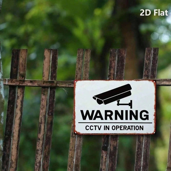 Vintage Surveillance Camera Warning Metal Sign - 8x12 Inch