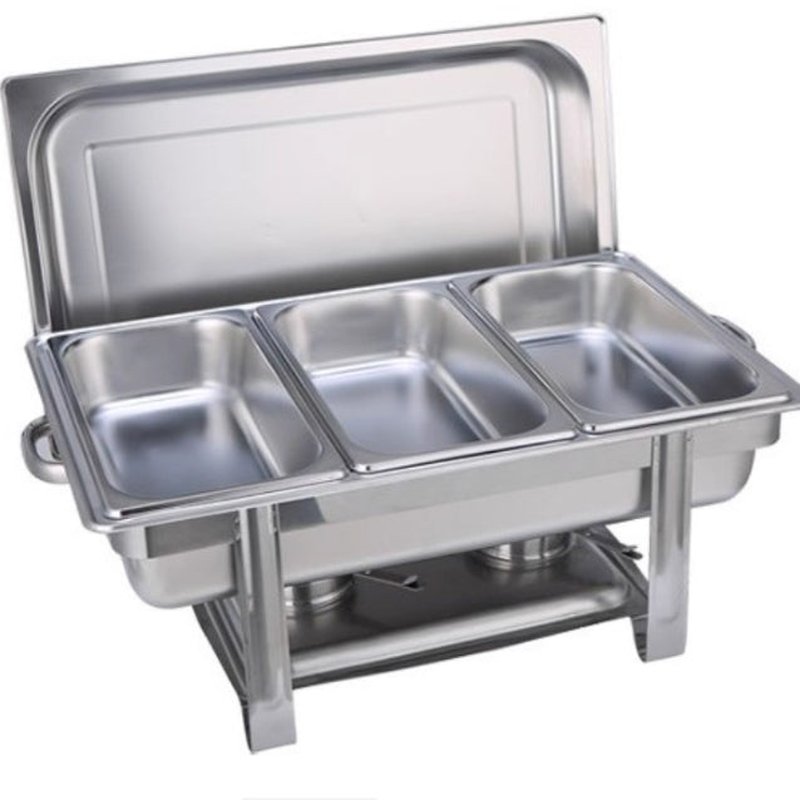 Stainless Steel Square Buffet Oven with Lidded Design for Catering and Food Service