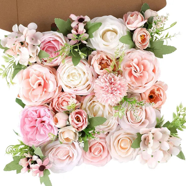 Artificial Pink Roses Flowers Set - DIY Wedding & Home Decor