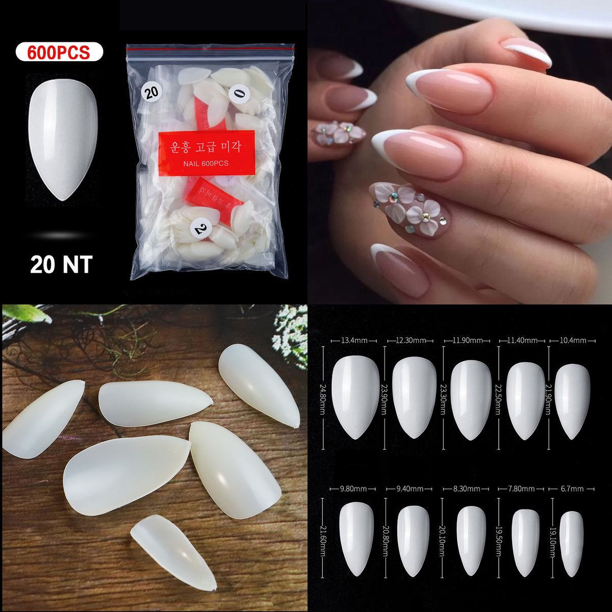French Pointed Non-Marking Ballet Nail Art Tools - Transparent