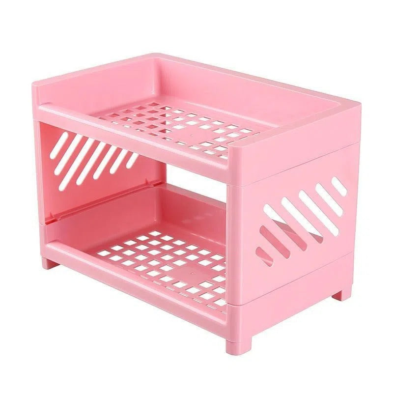 Multi-Layer Plastic Storage Rack for Household Organization