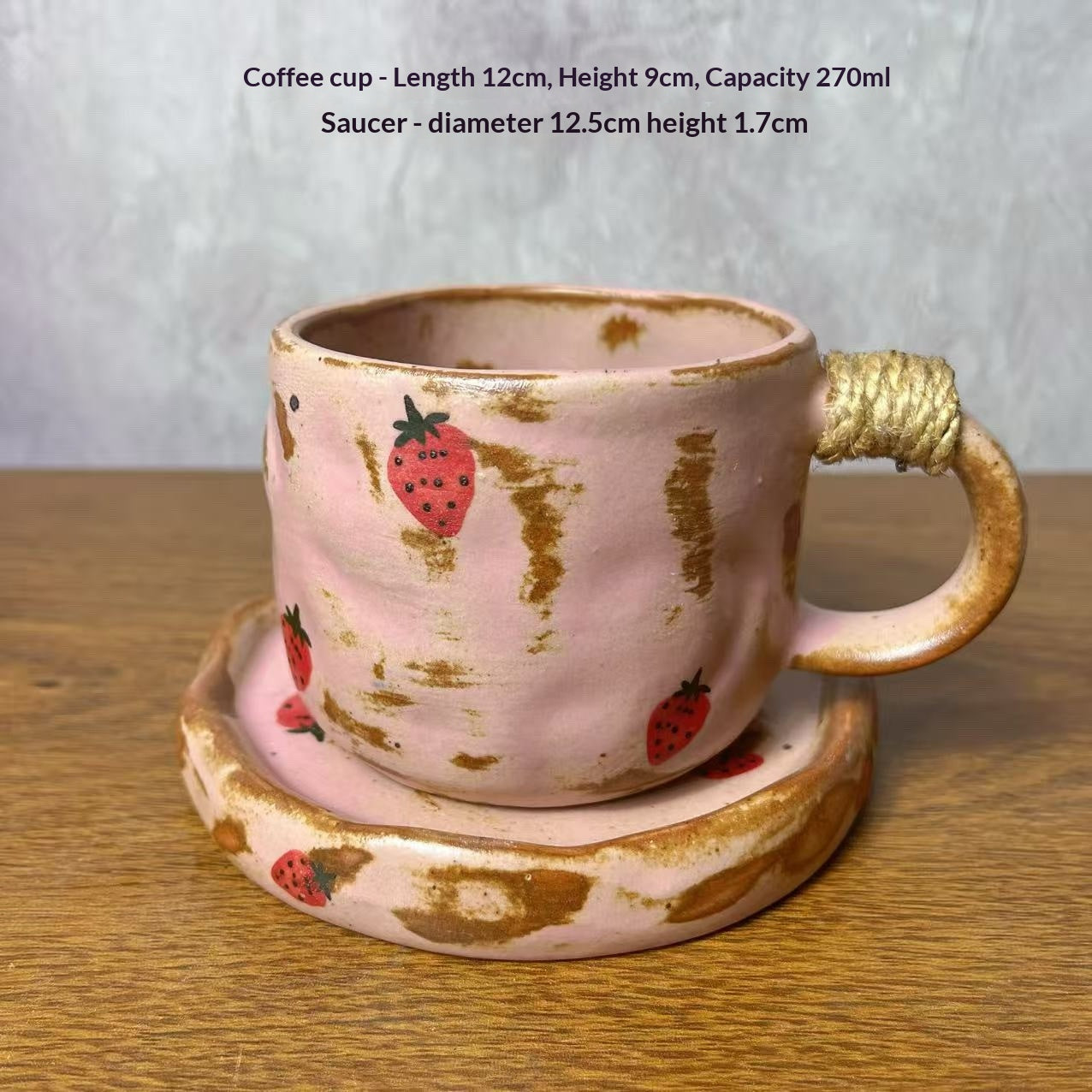 Coarse Vintage Ceramic Coffee Cup - Retro Style, 270ml
