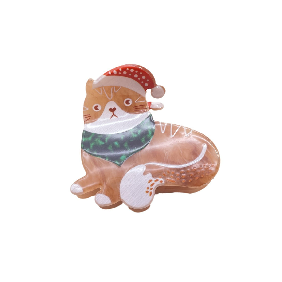 Cat Christmas Acrylic Hair Barrettes