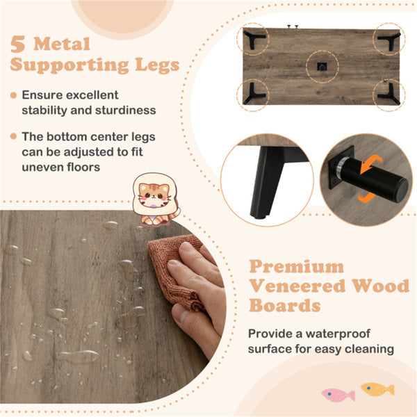 Multifunctional Cat Furniture with Scratching Posts, Privacy Enclosure & Storage