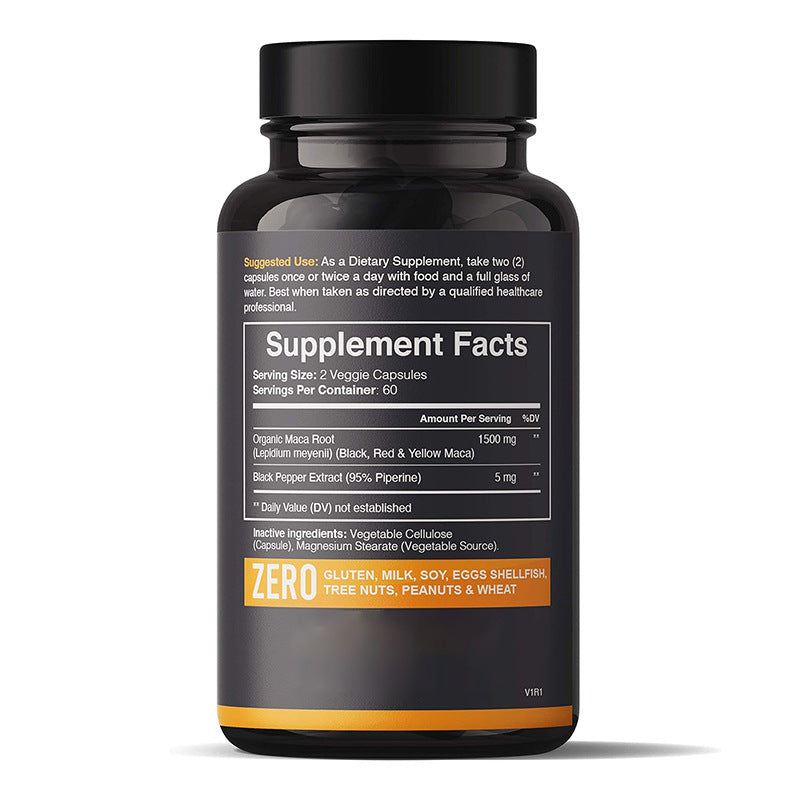 Maca Root Dietary Supplement Capsules - Natural Wellness Support