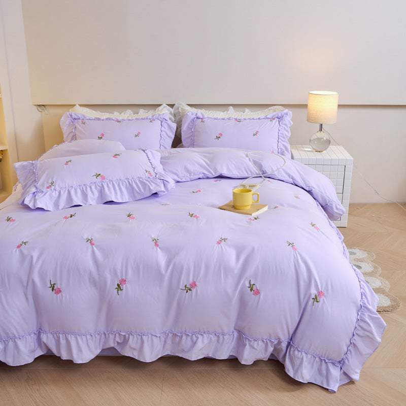 Four-Piece Bedding Set for Dorms and Home - Multiple Sizes & Patterns