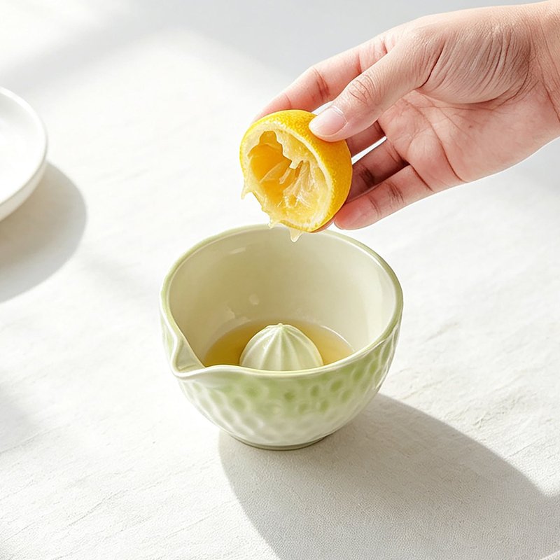 Ceramic Matcha Bowl with Lemon Squeezer - Multiple Styles for Tea & Kitchen Use