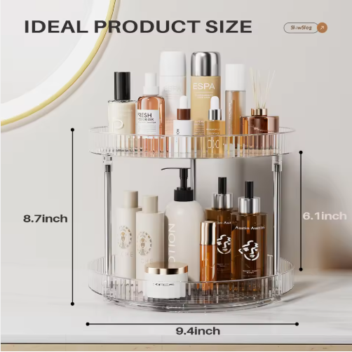 Pack Of 2 Double-layer Turntable Rotating Spice Rack Organization