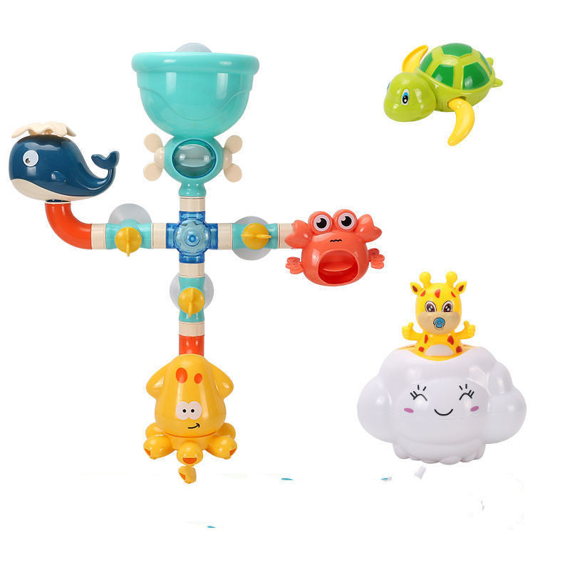 Kids Water Play Bath Toy Set with Water Spraying Ducks and Animals