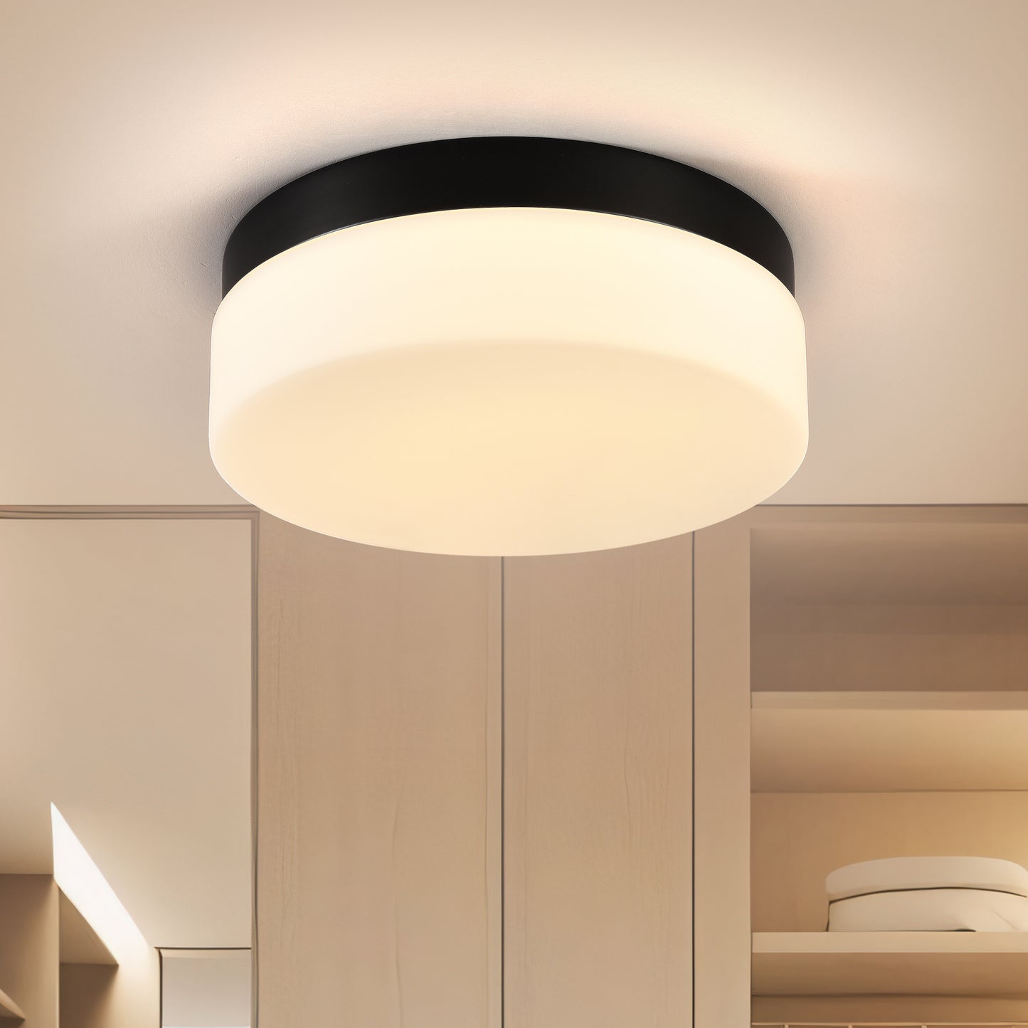 24W LED Flush Mount Ceiling Light Fixture - 12 Inch Round Lamp