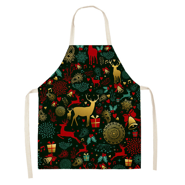 Christmas Dog Linen Apron for Kitchen Household Storage - Multiple Sizes & Styles