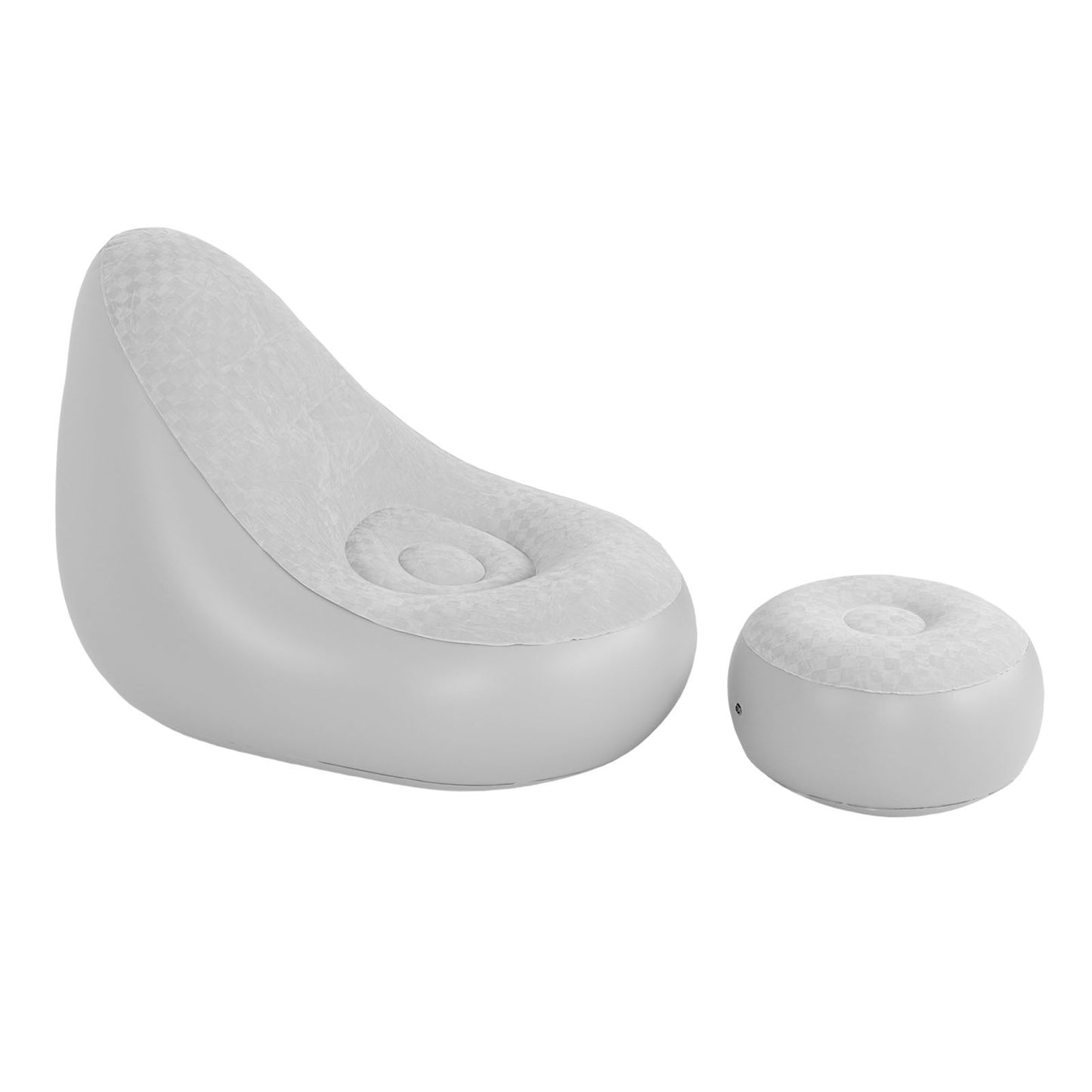 Inflatable Lounge With Footstool PVC Flocking Water Proof Folding
