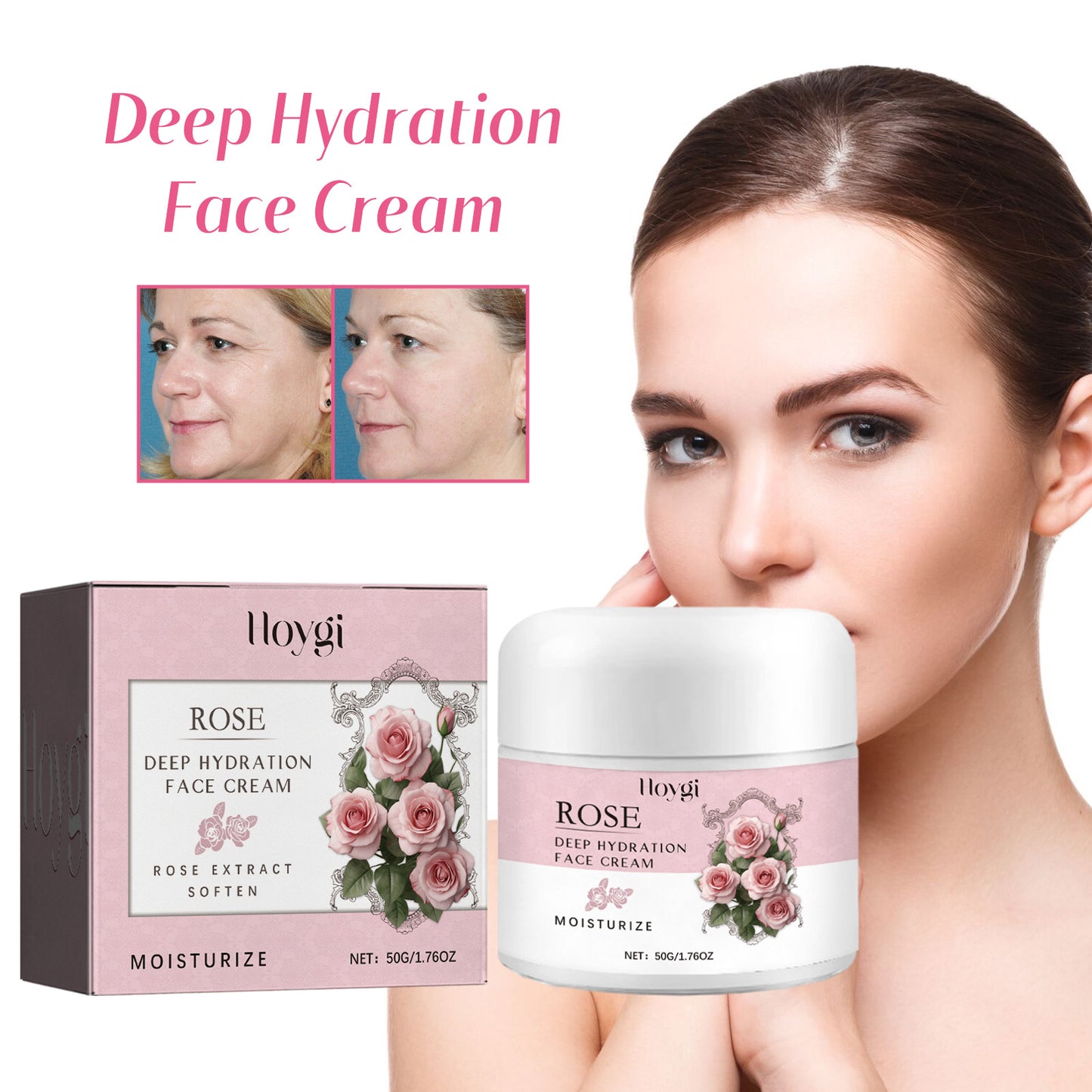 Rose Moisturizing Cream - Hydrating & Firming Face Moisturizer