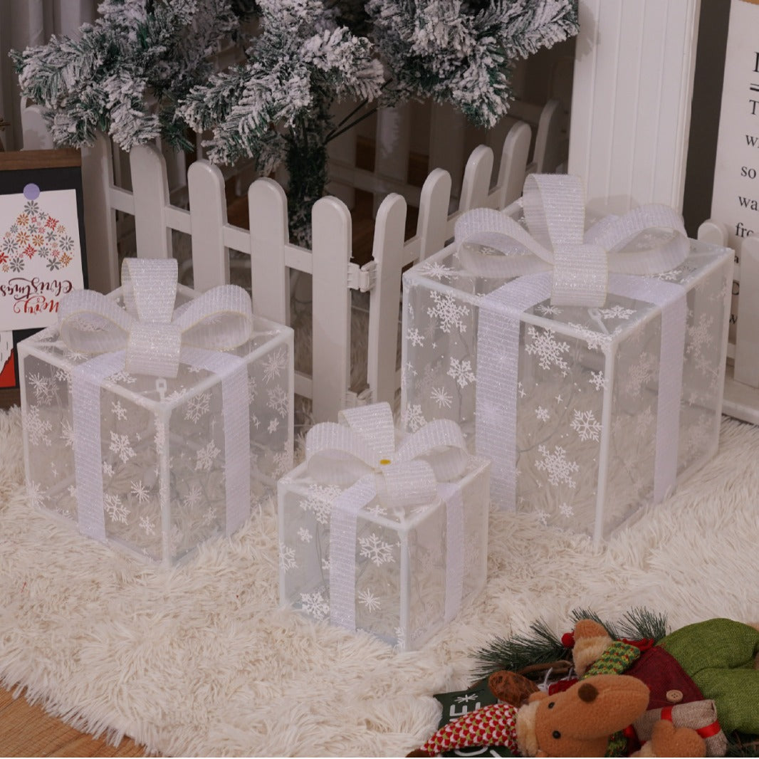 Remote Control Christmas Gift Box Lights - Holiday Decorative LED Set