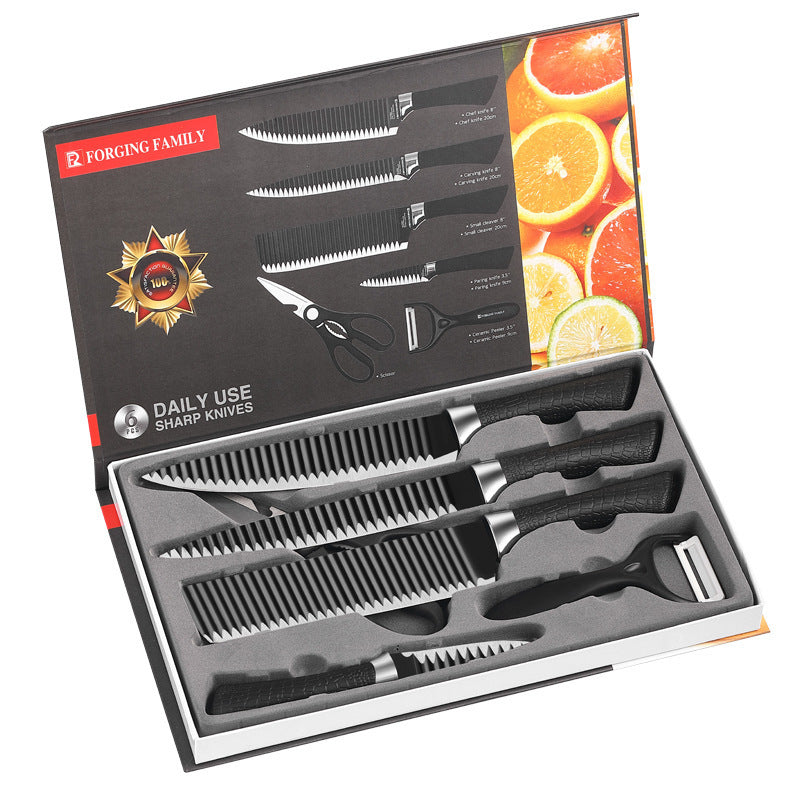 6-Piece Kitchen Fruit and Household Knife Set with Storage Box