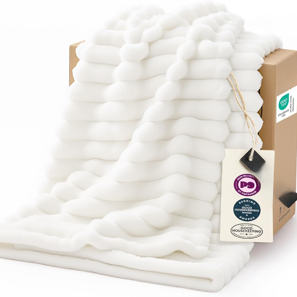 Cozy White Fleece Throw Blanket for Home Decor & Gifts
