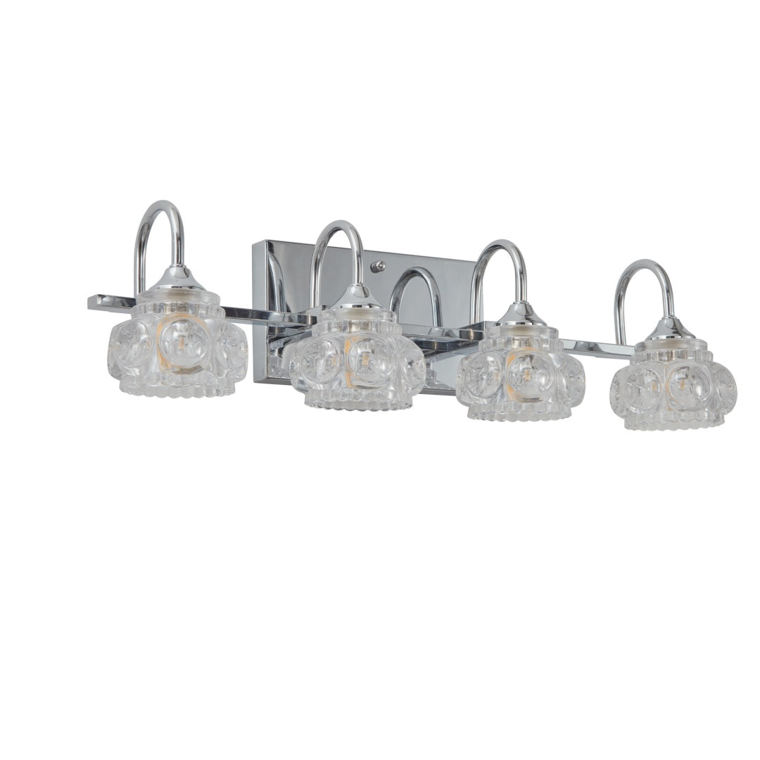 Vintage Nickel Finish 4-Light Bathroom Vanity Light Fixture
