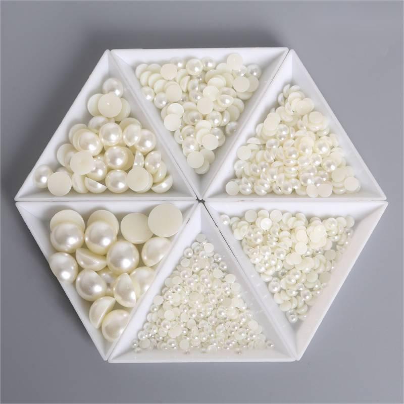 Assorted Pearl Beads for Crafting and Jewelry Making - 1000pcs Handmade Hair and Decor Material