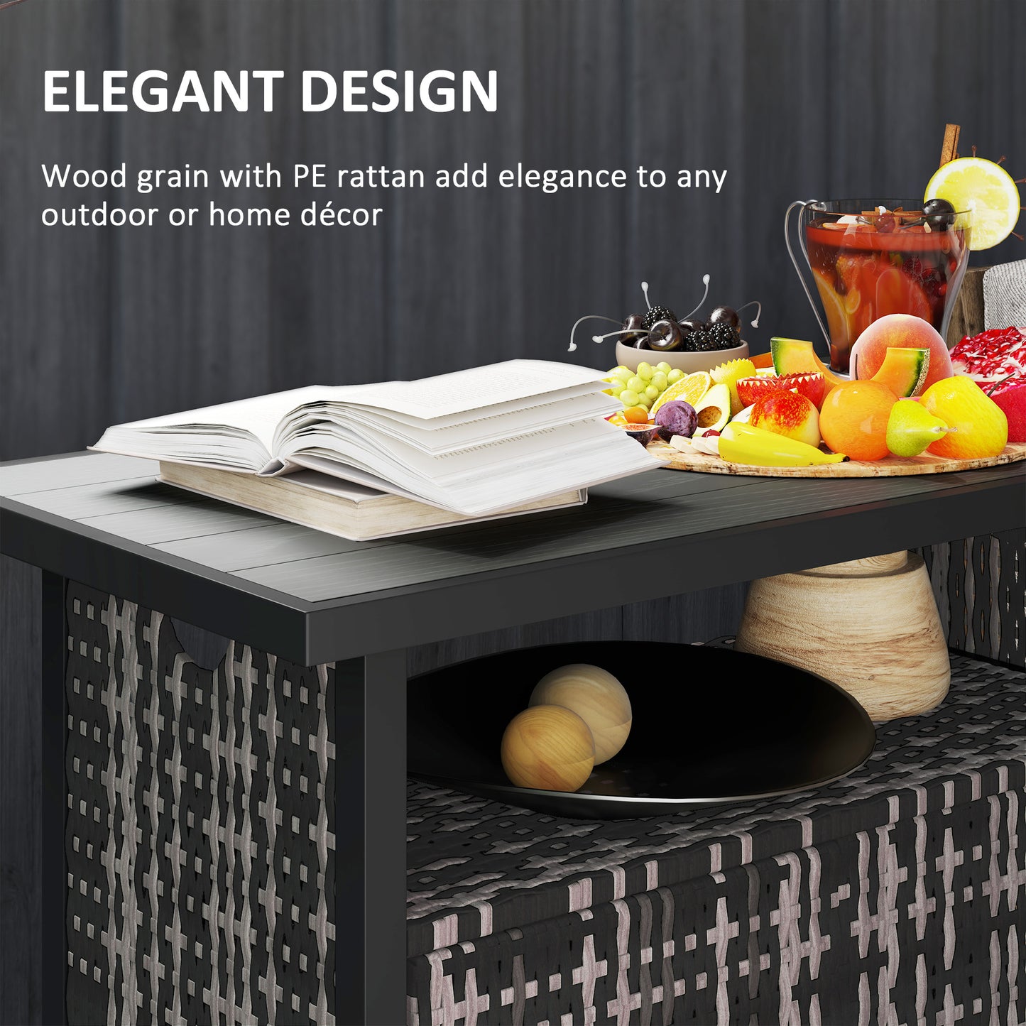Outdoor Towel Storage Cabinet with Shelf - Mixed-Gray