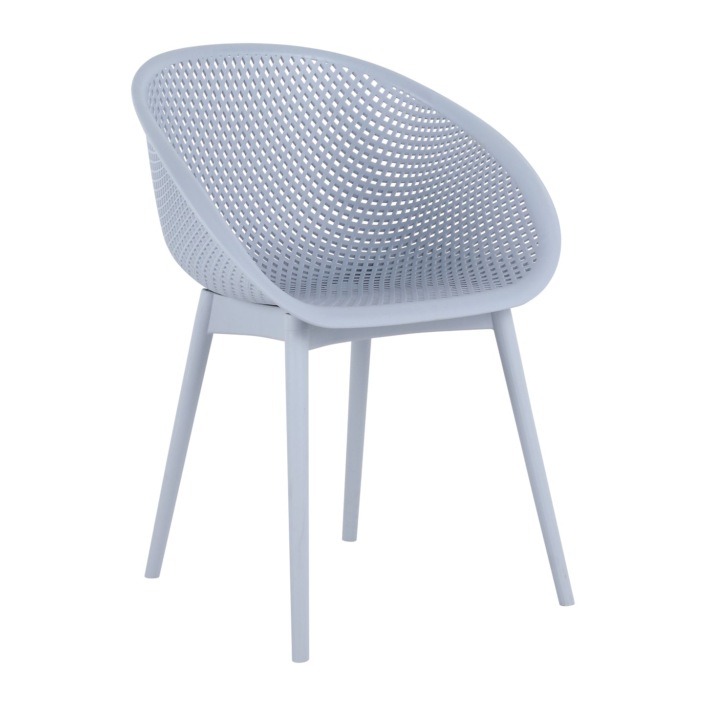 Light Blue Modern Lounge Chairs & Round Table Set - 2-Pack