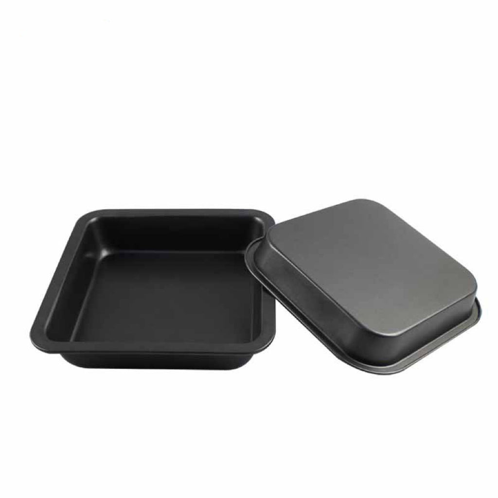 Square Baking Pan for Pizza and Baked Goods - 6 or 8 Inch Silicone Coated