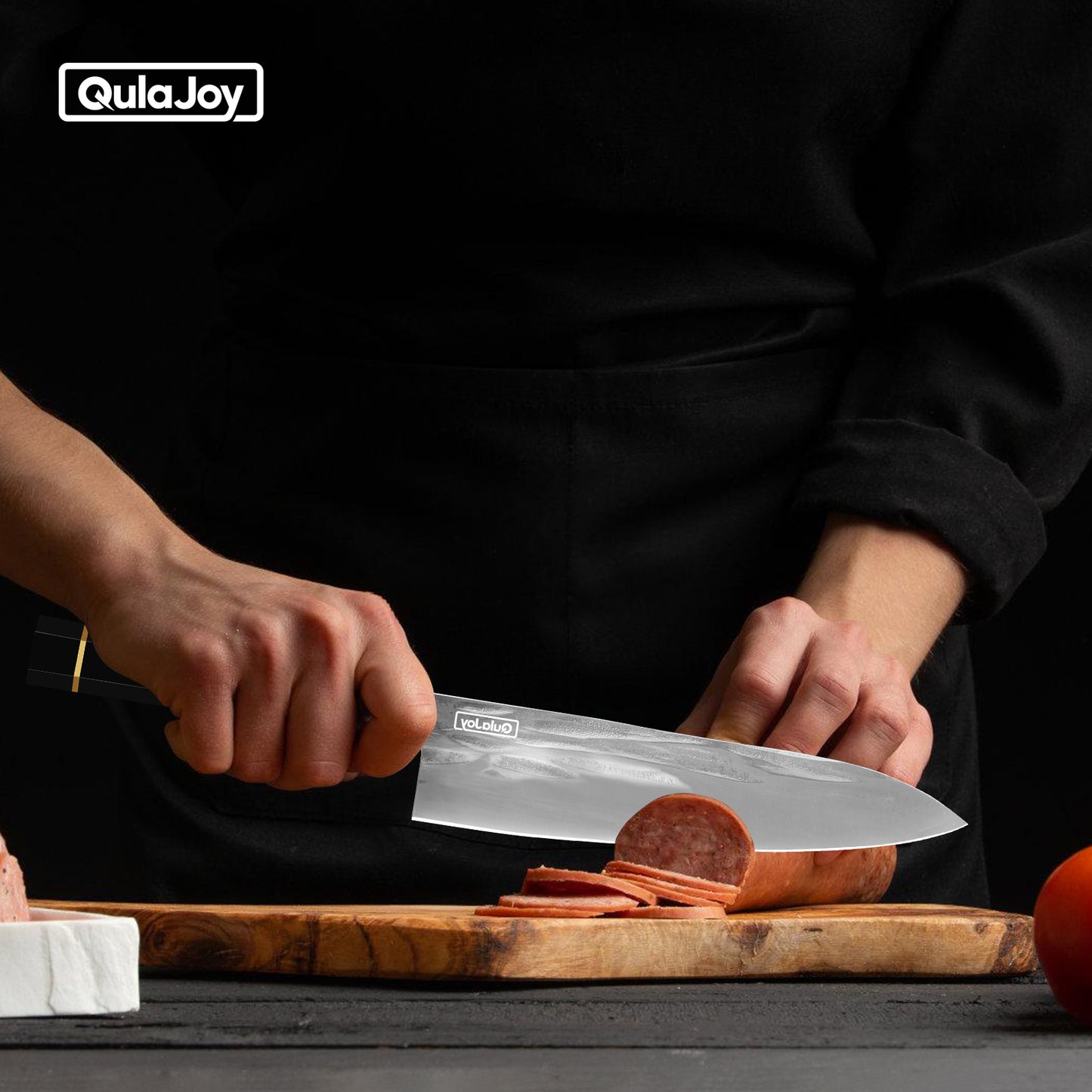 8-Inch Hand Forged Chef Knife - Swedish Sandvik Steel, Octagonal Handle