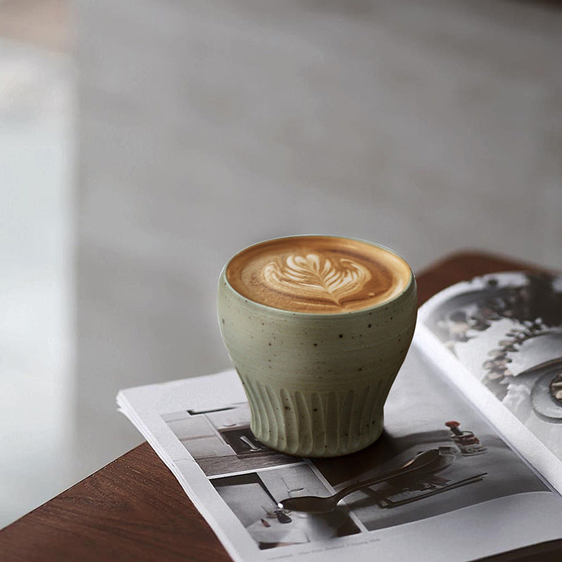 Handmade Stoneware Latte Mug with Matte Finish - Blue Ceramic Coffee Cup