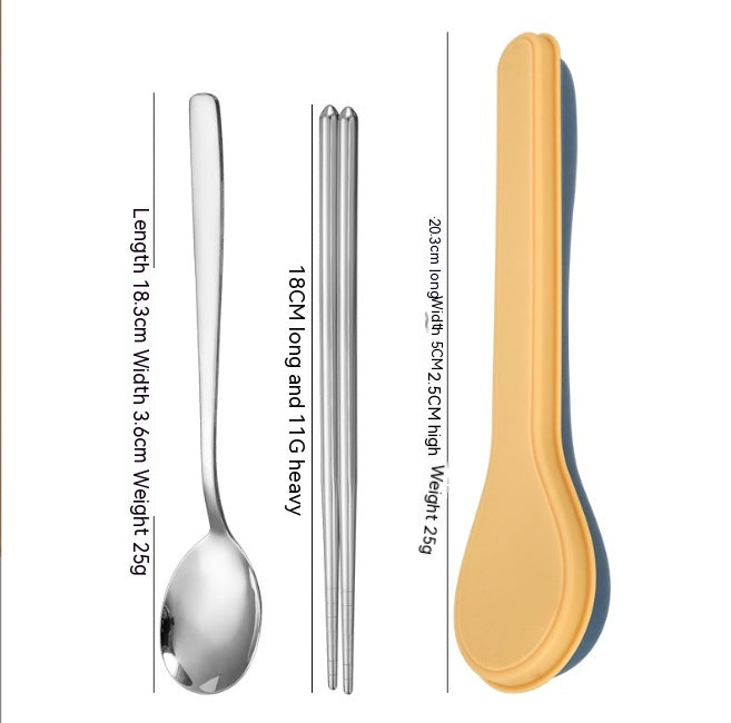 Stainless Steel Portable Flatware Set - Forks, Spoons & Chopsticks