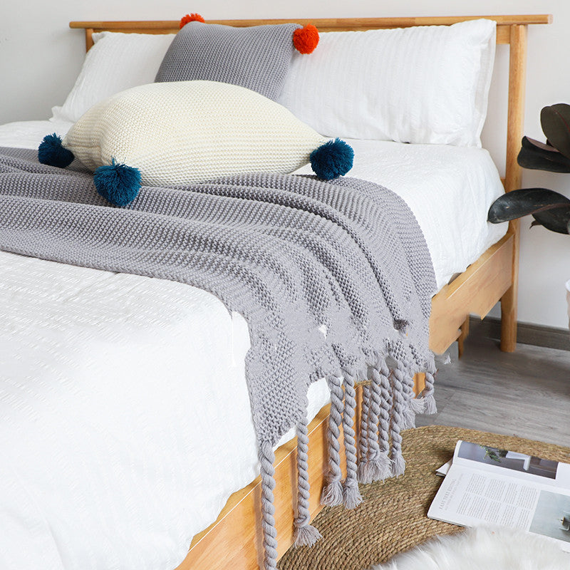 Thick Wool Knitted Sofa Blanket Nordic Style Cozy Throw 130x170cm or 130x200cm