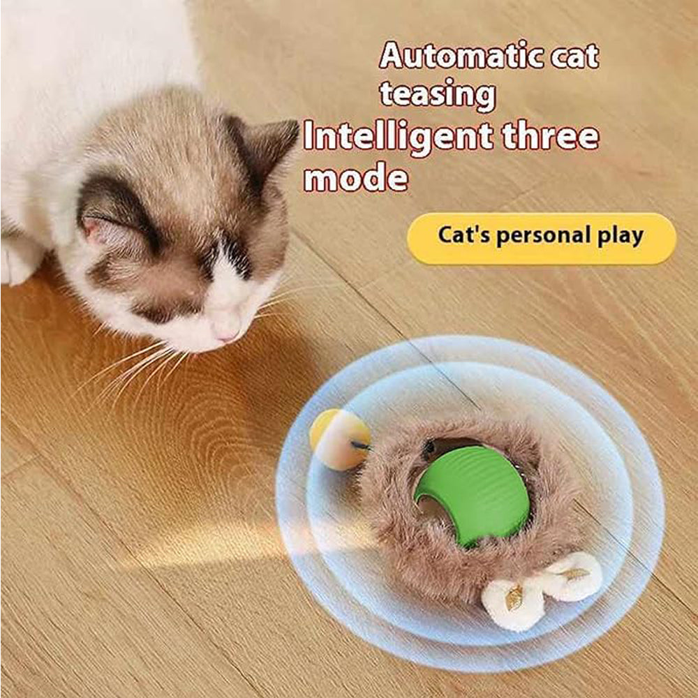 Interactive Cat Chase Toy Ball with Lights and Self-Rotation – Durable Silicone, Multiple Modes