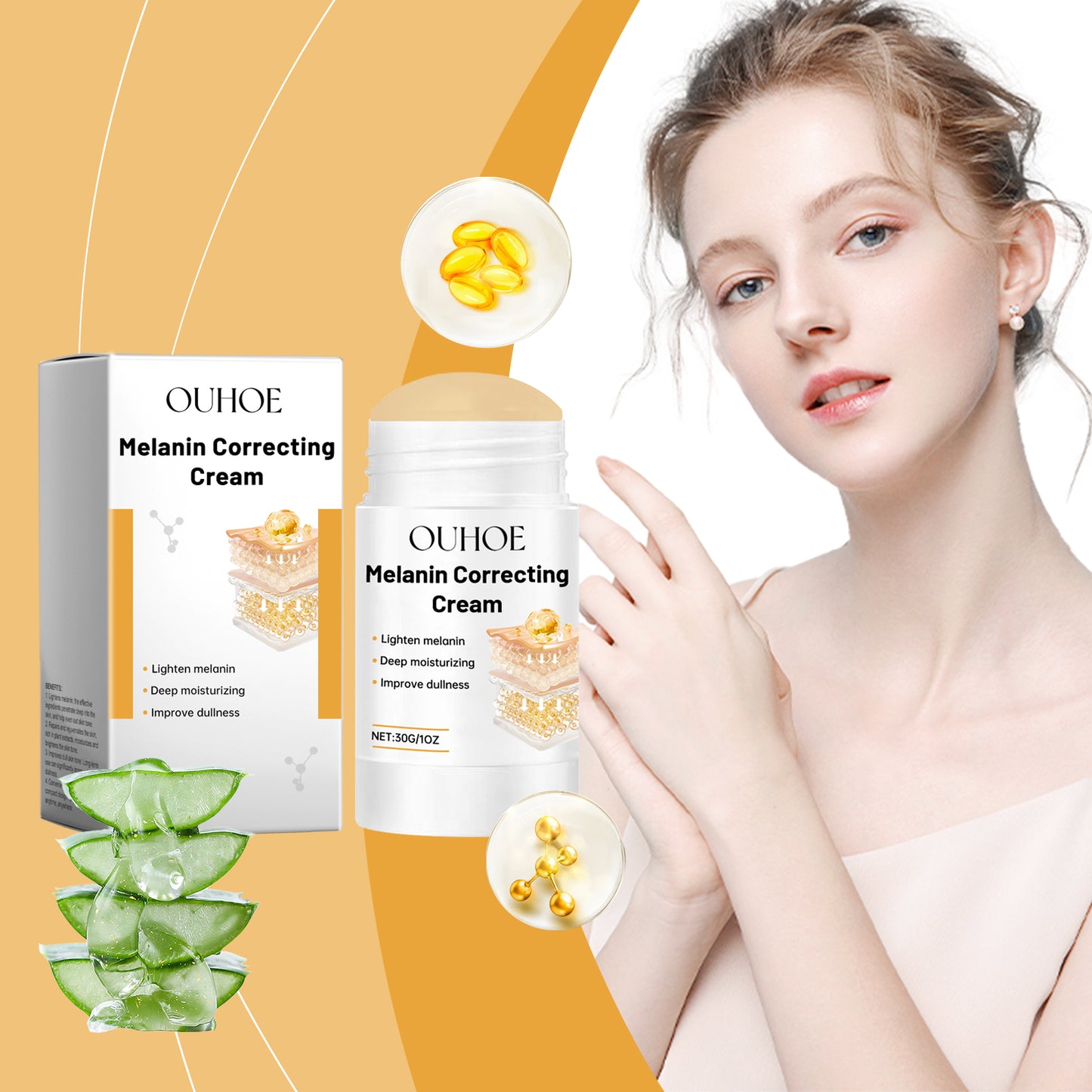 Retinol & Vitamin C Facial Repair Stick - Brightening & Hydrating Moisturizer