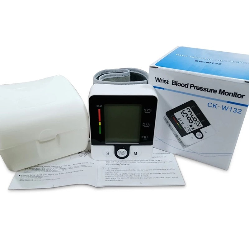 Automatic Wrist Blood Pressure Monitor - Portable Digital Heart Rate Tracker