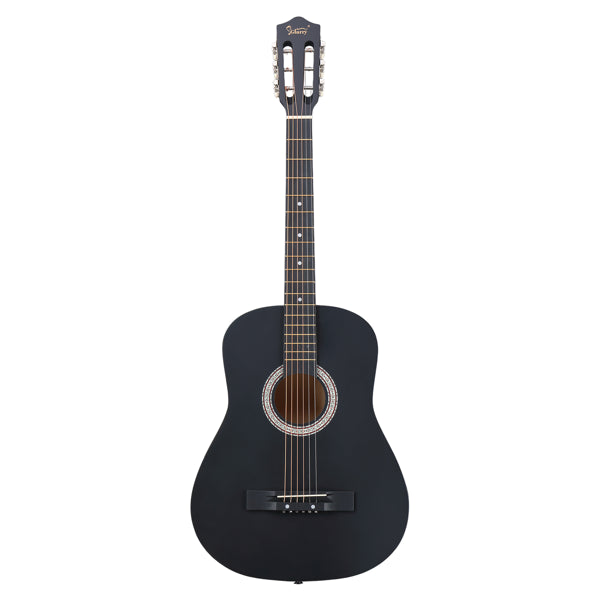 38-Inch Matte Black Acoustic Guitar with Accessories