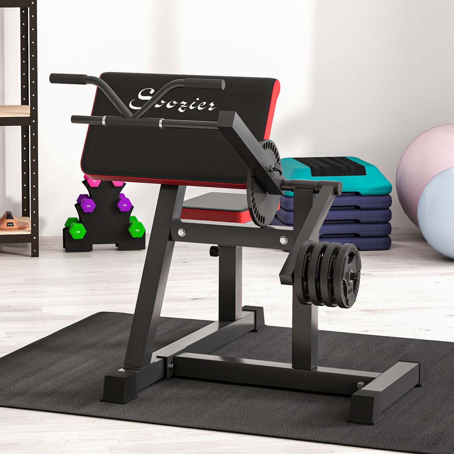 2-in-1 Bicep Preacher Curl Bench with Adjustable Seat & Elbow Cushion