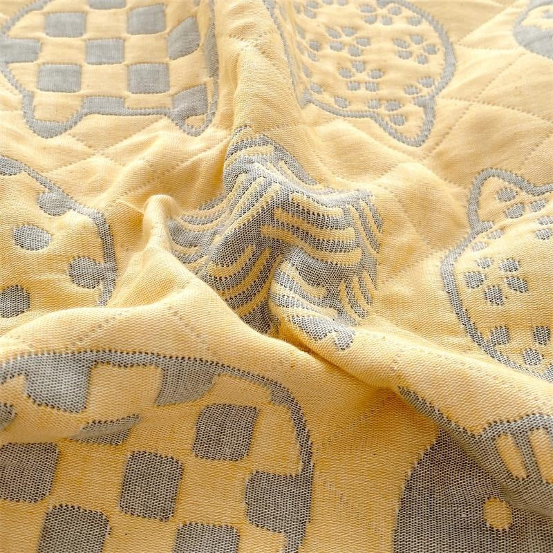 Cotton Three-Layer Office Nap Shawl — Multi-Size & Pattern Options