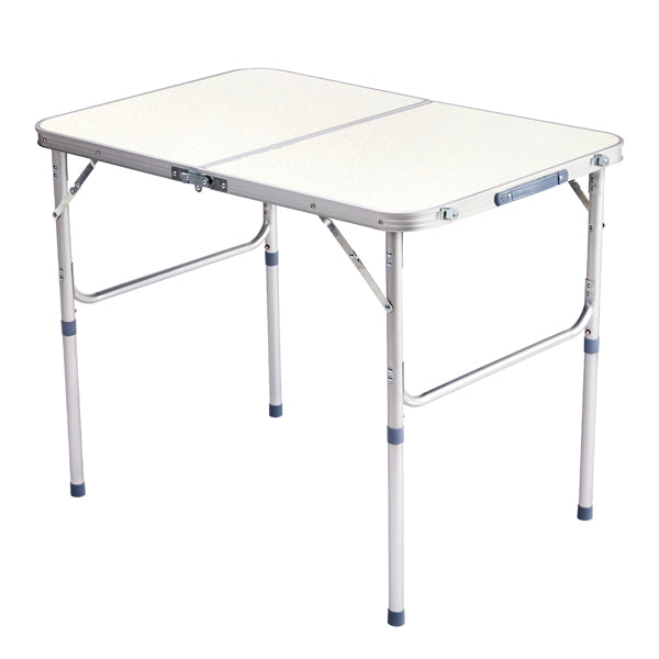 Home Use Aluminum Alloy Folding Table 90x60x70cm - White, Portable & Space-Saving
