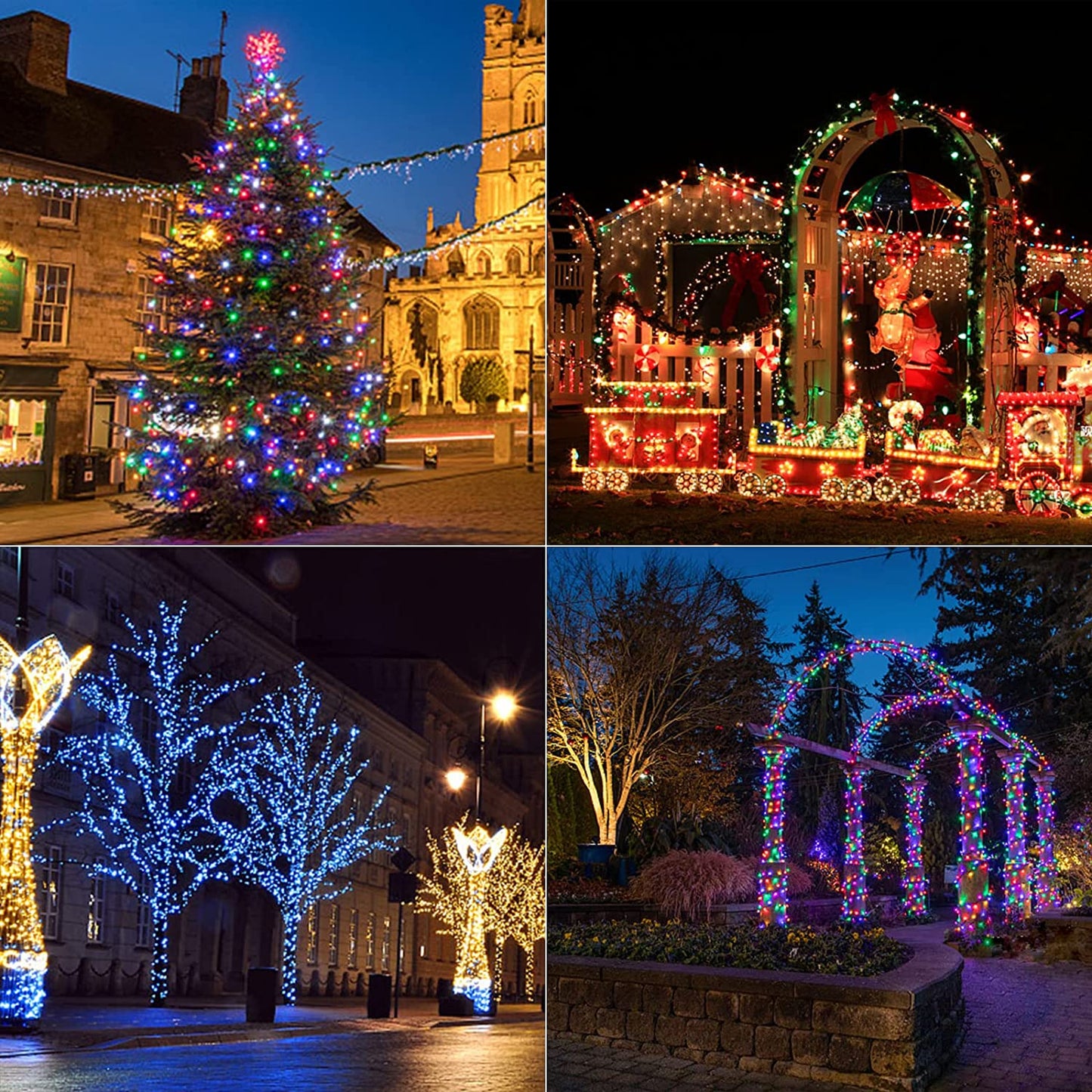 Outdoor RGB LED Rope Lights with Remote Control - 200 LEDs, Plug-In, Durable String Lighting