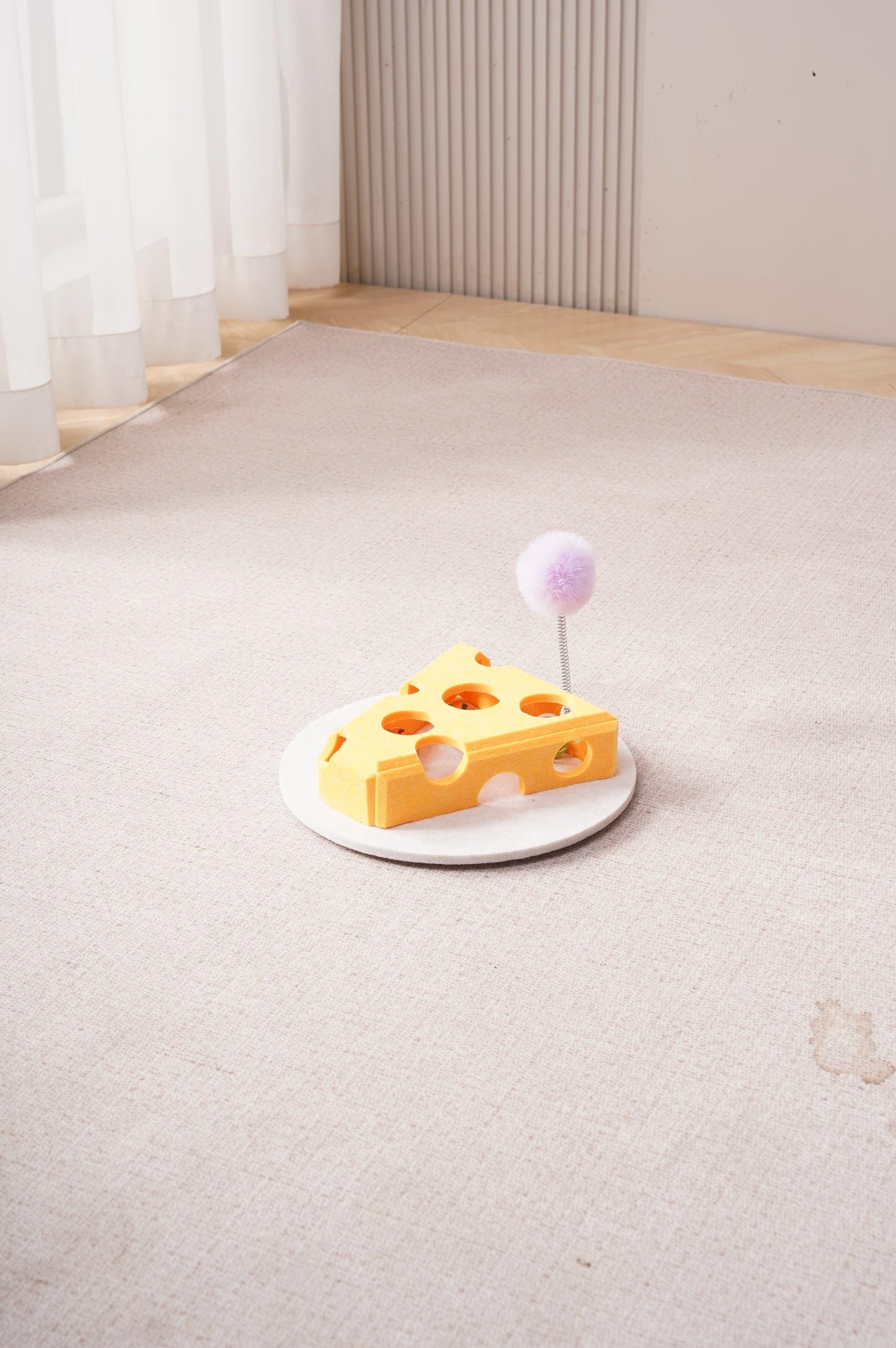 Cat Puzzle Toy with Balls and Spring Teaser | Interactive Indoor Cat Toy with Suction Cup Base