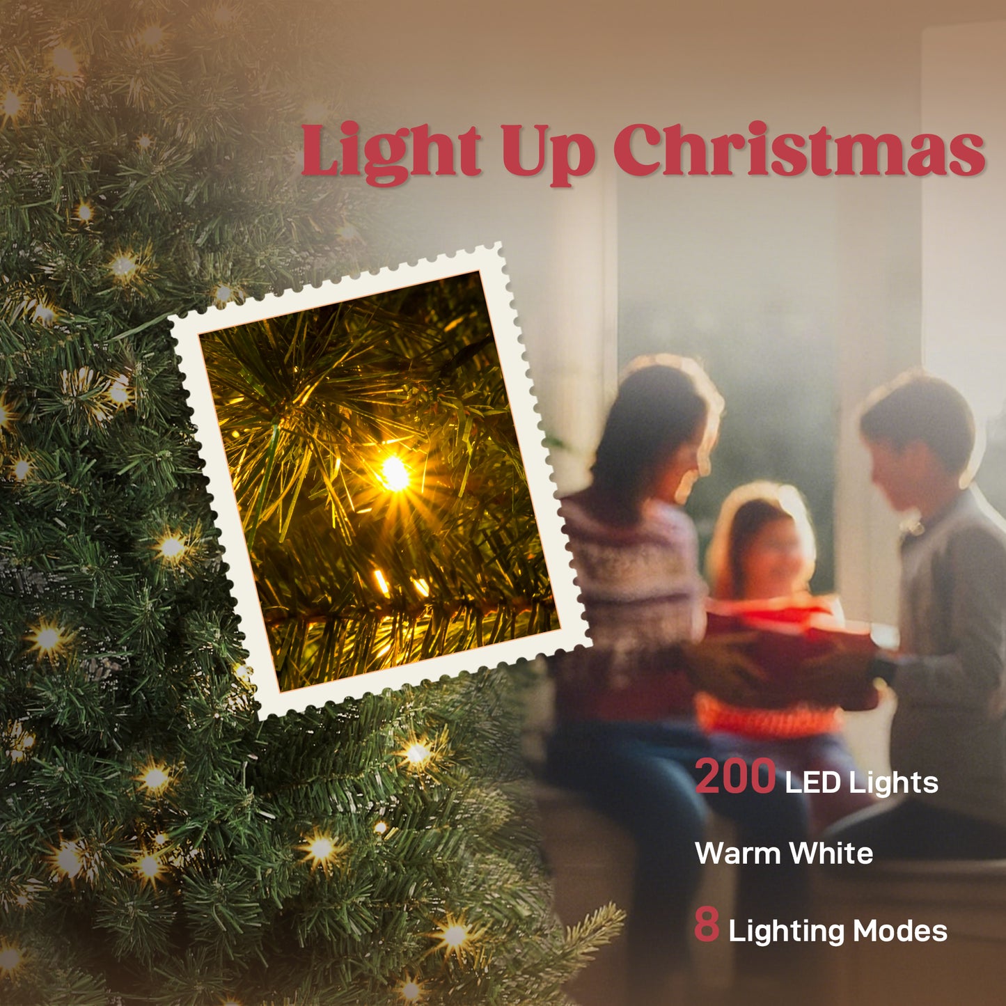 6 ft Prelit Christmas Tree - Slim High Mountain Fir with 200 LEDs