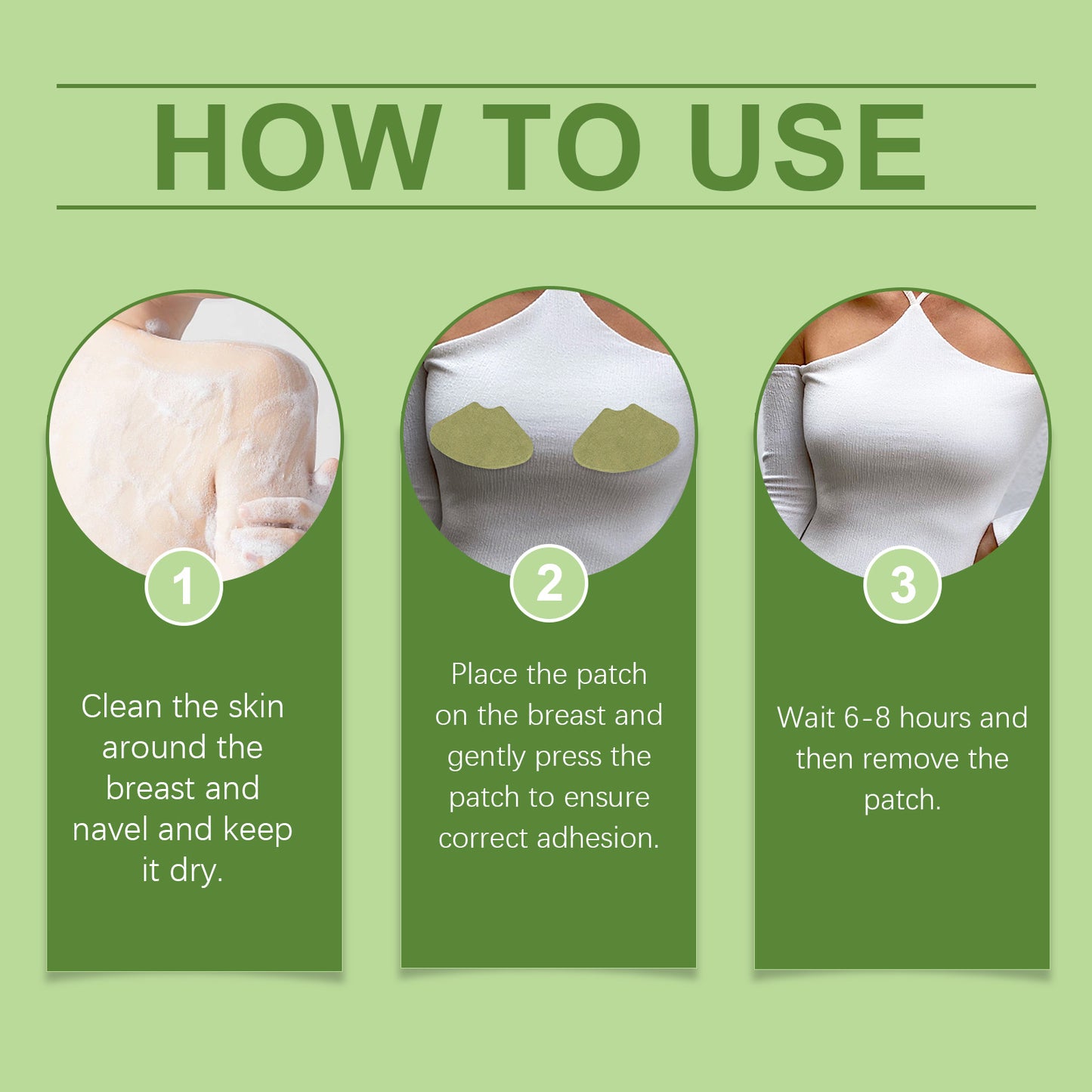 Herbal Chest Firming & Lifting Patches - 12 Pack Invisible Skin Treatment