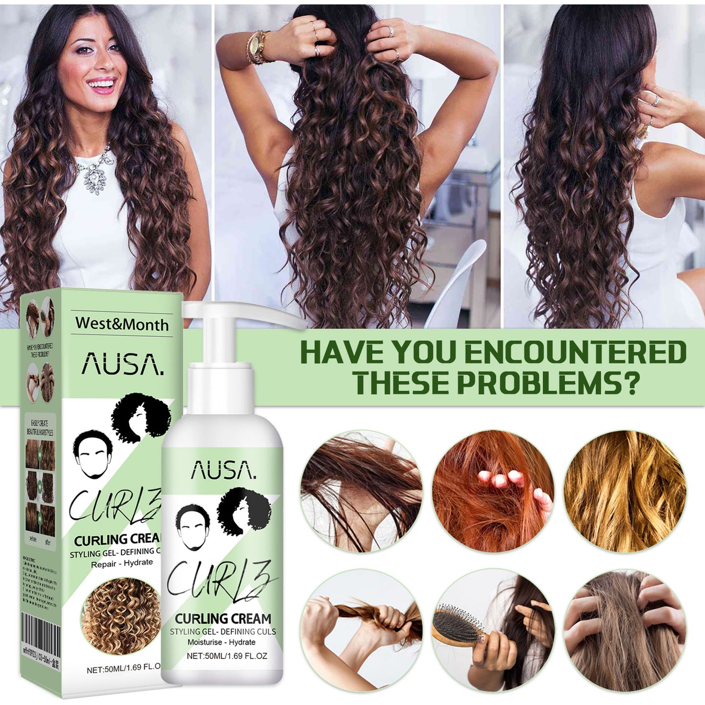Curl Bouncer Moisturizing Hair Cream - Argan Oil Frizz Control & Definition