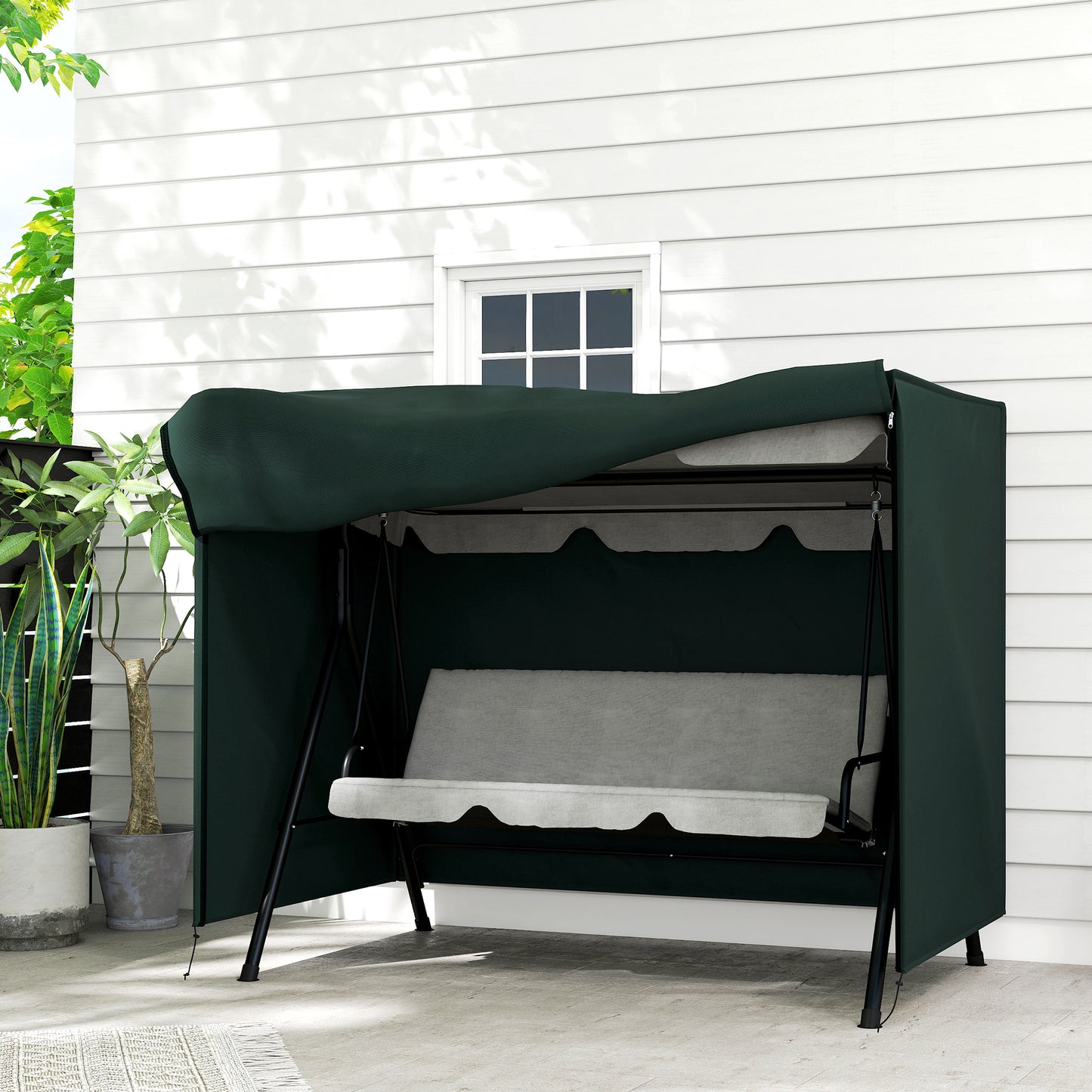 Outdoor Swing Cover for Patio Hammock - Dark Green, 81" x 49"