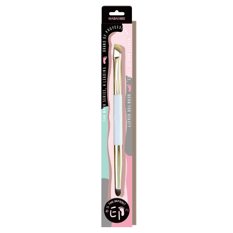 Double-Ended Eyeshadow and Angled Eyebrow Brush - Dual-Purpose Makeup Tool