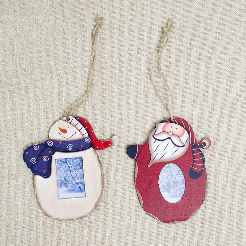 Christmas Wooden Pendant Photo Frame - Festive Holiday Decoration